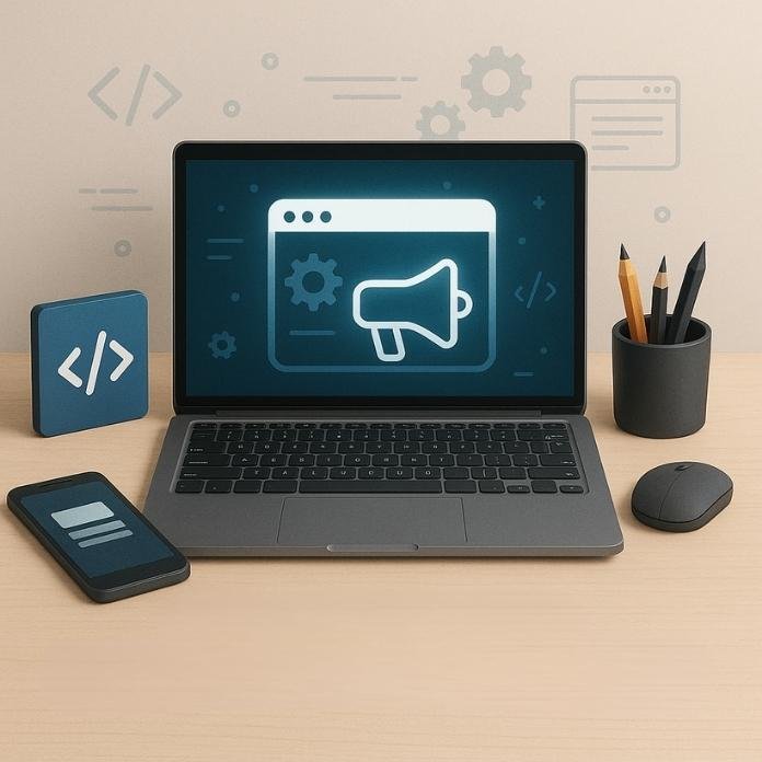 Web development text graphic showing Digi Muslim’s halal web design and web developer services.